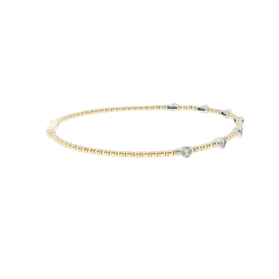 14K Yellow & White Gold 7 Station Diamond Bracelet