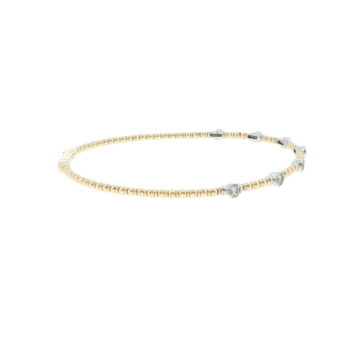 14K Yellow & White Gold 7 Station Diamond Bracelet