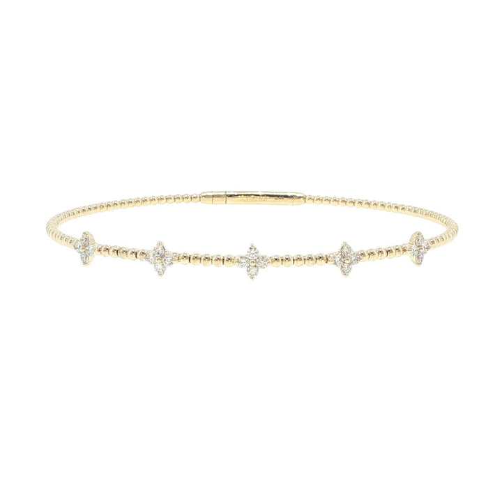14K Yellow Gold 5 Station Diamond Bracelet