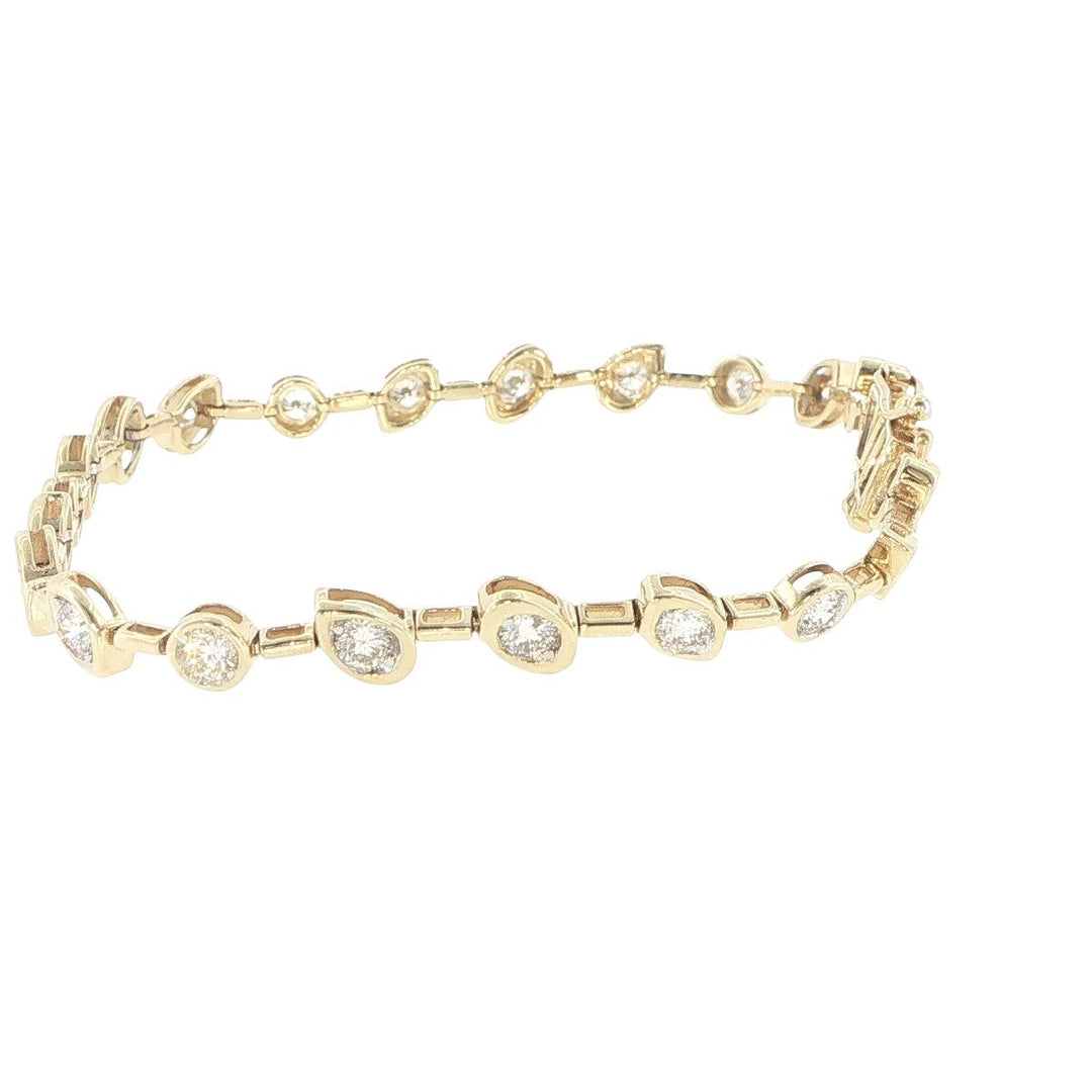 14K Yellow Gold Bezel-Set Diamond Tennis Bracelet