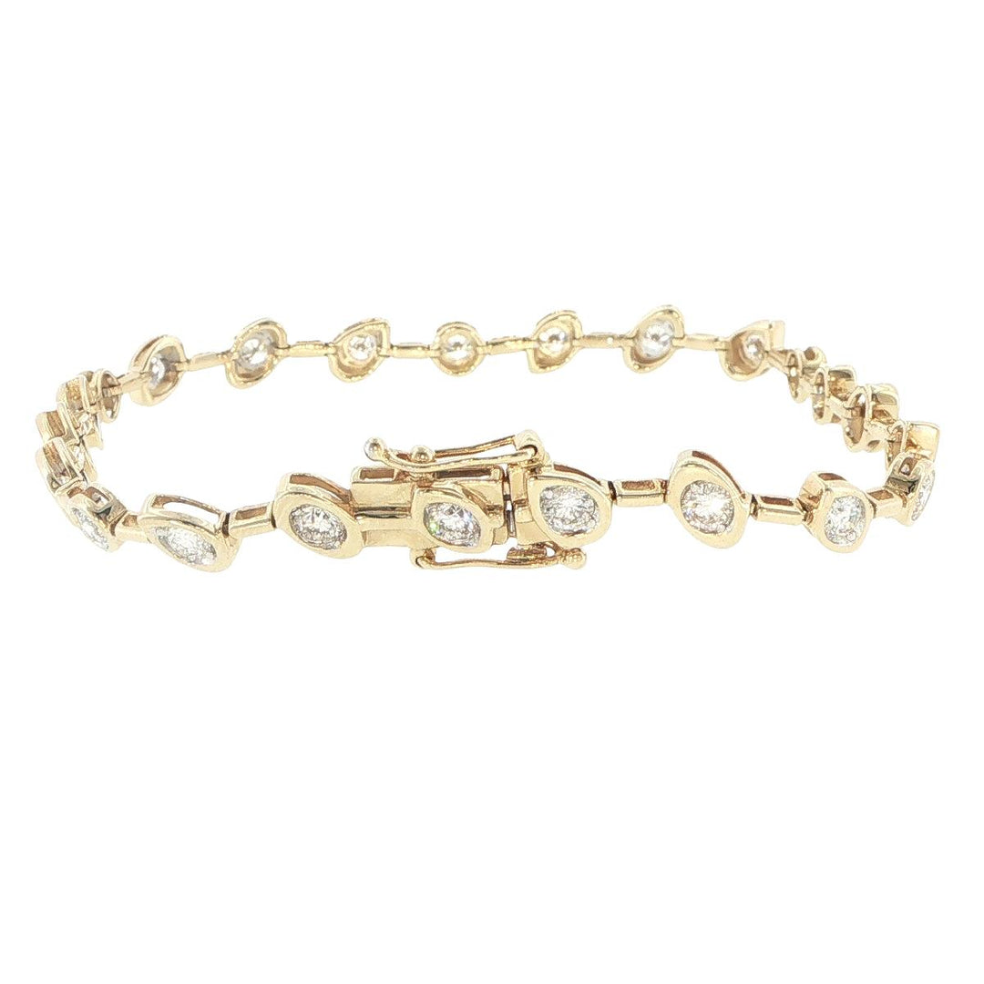 14K Yellow Gold Bezel-Set Diamond Tennis Bracelet