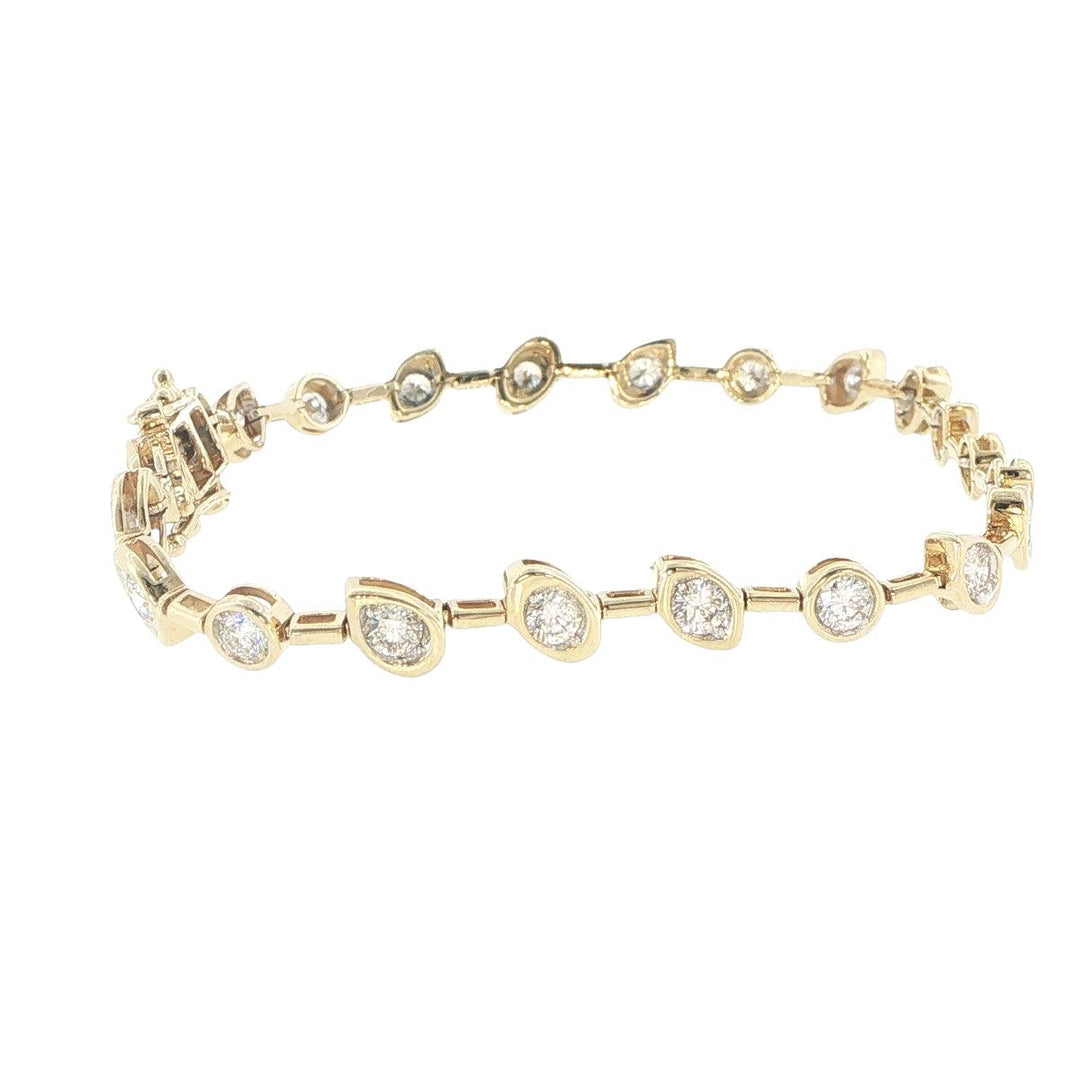 14K Yellow Gold Bezel-Set Diamond Tennis Bracelet