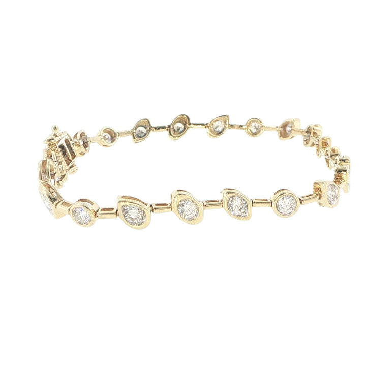 14K Yellow Gold Bezel-Set Diamond Tennis Bracelet