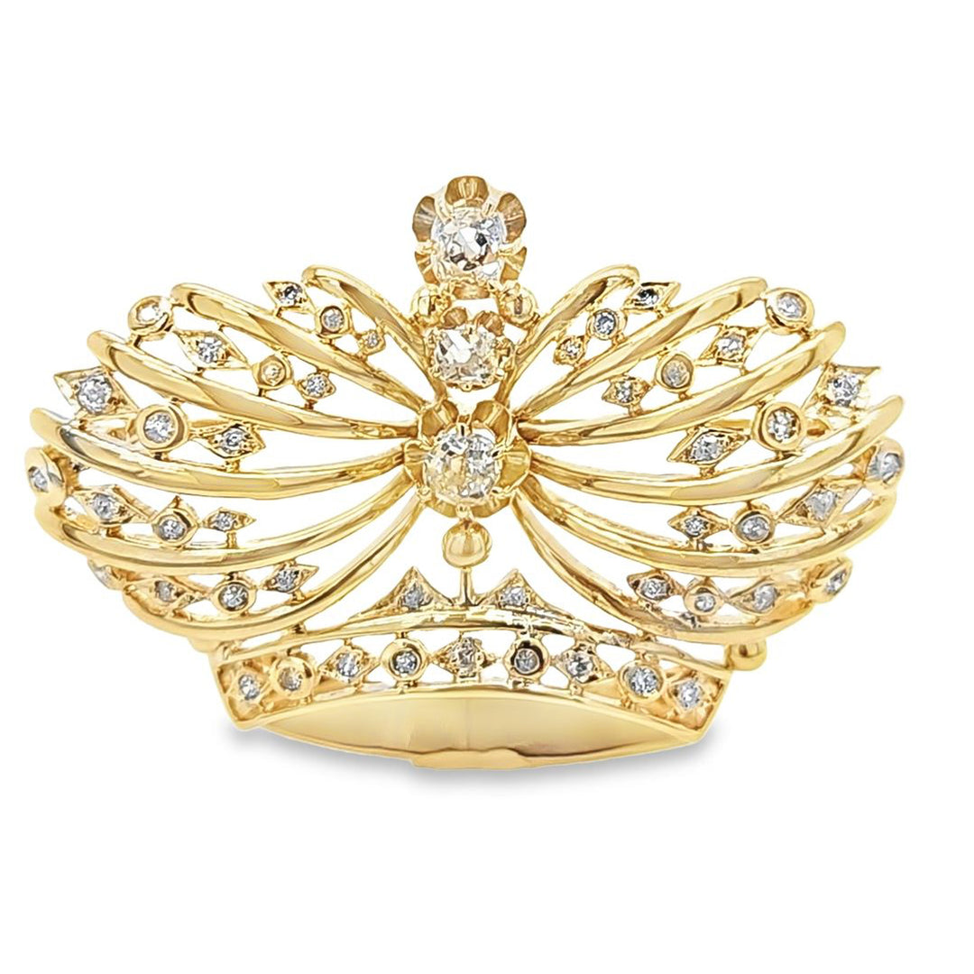 Diamond Crown Brooch