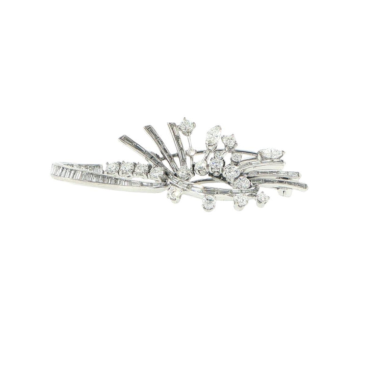 Platinum Abstract Diamond Brooch