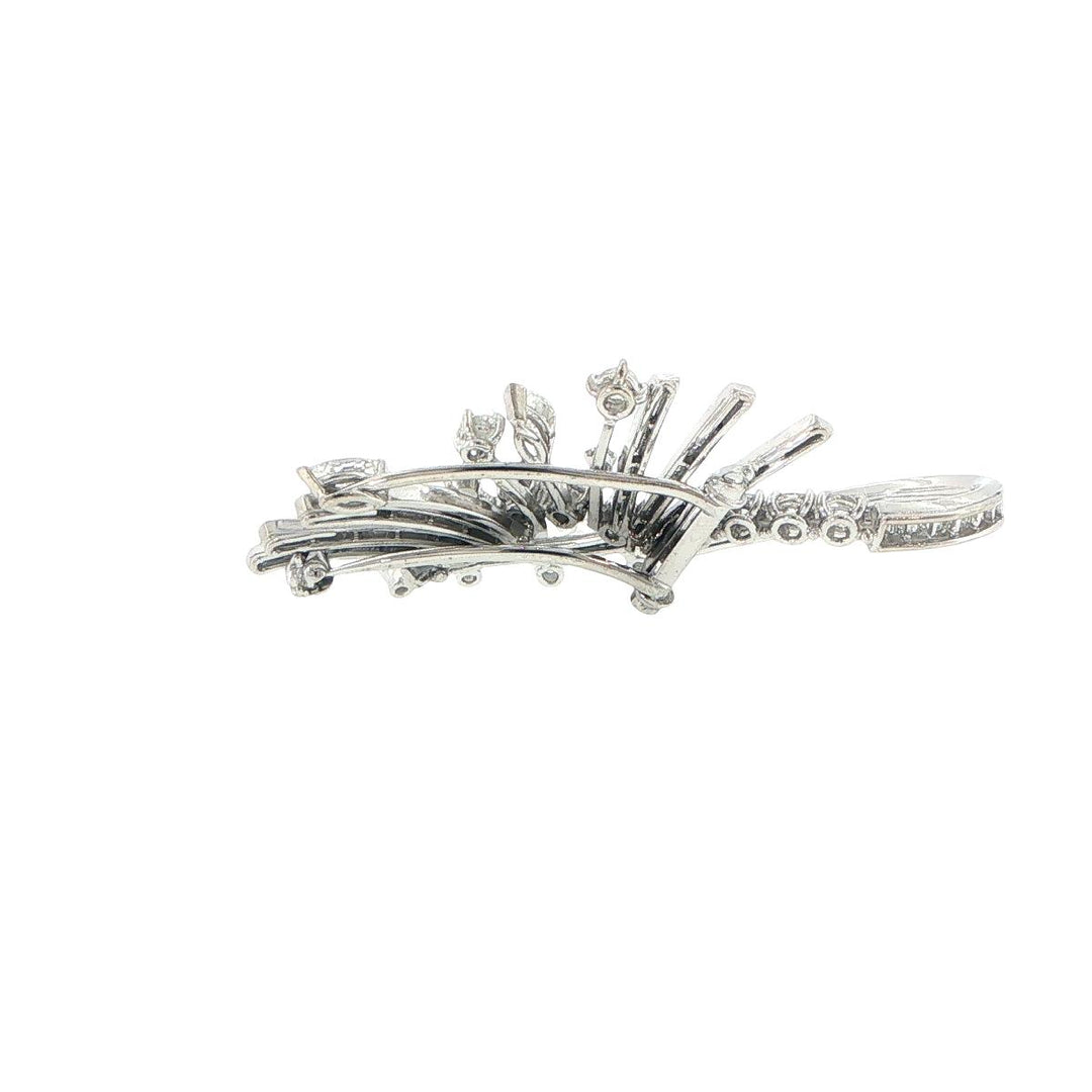 Platinum Abstract Diamond Brooch