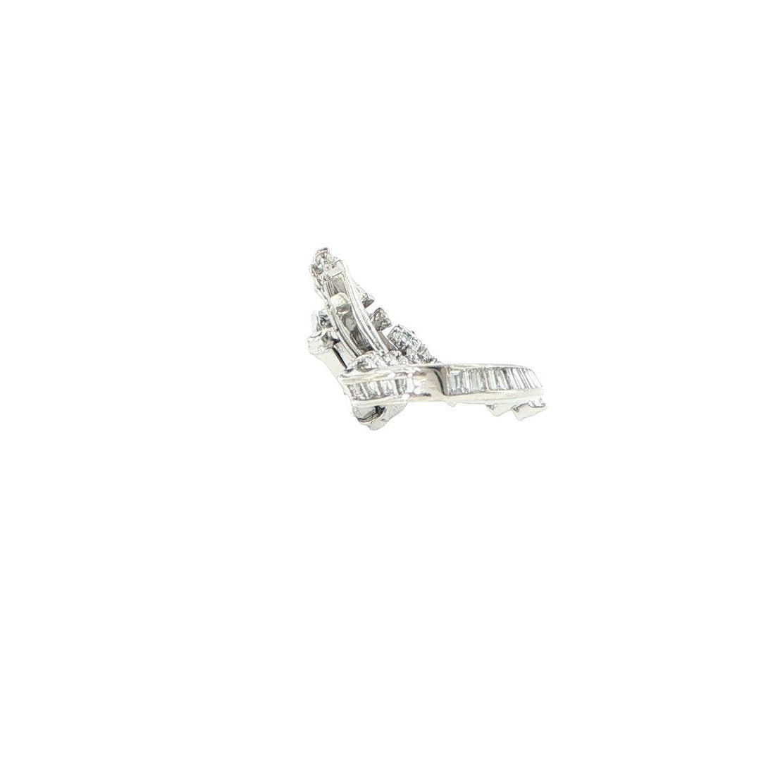 Platinum Abstract Diamond Brooch