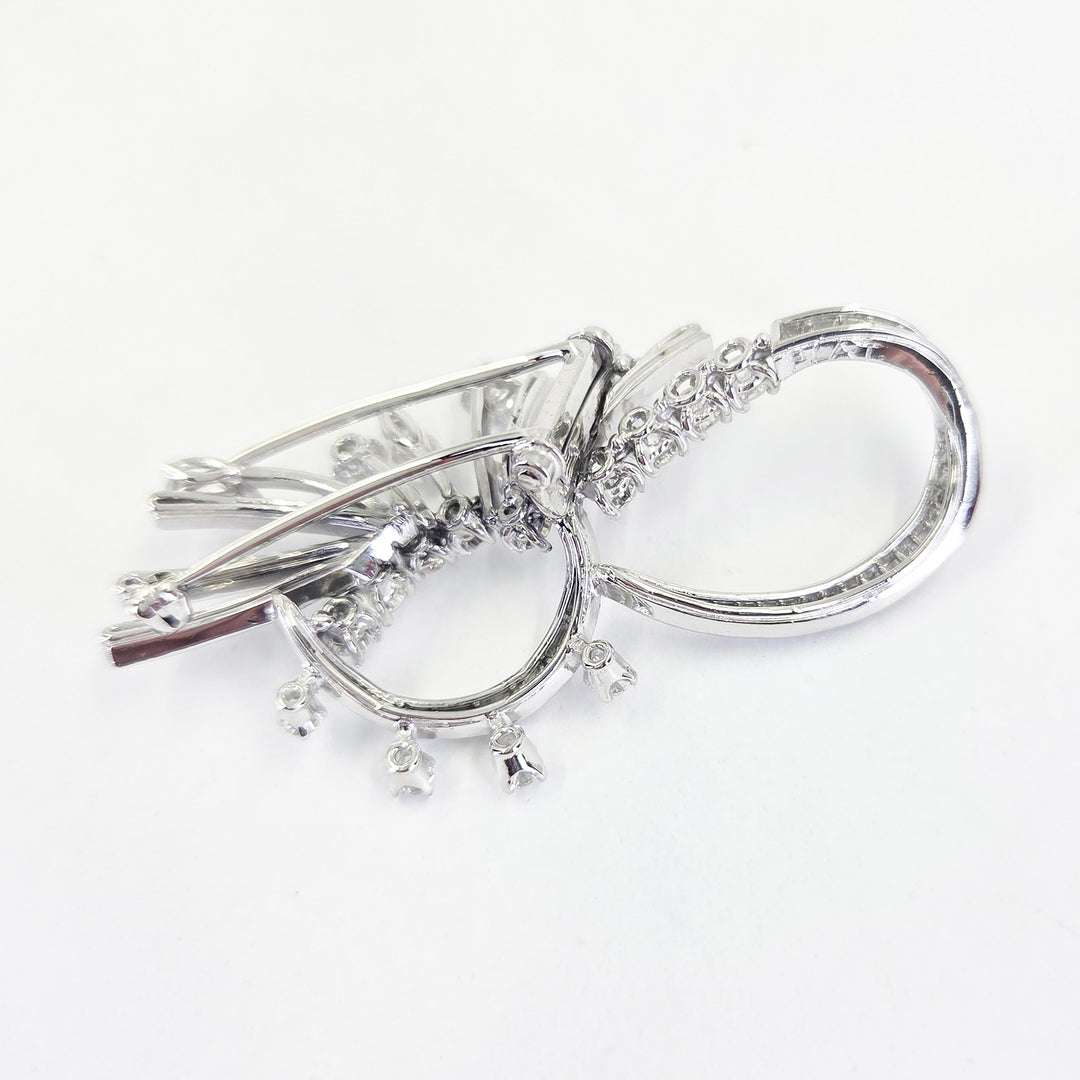 Platinum Abstract Diamond Brooch