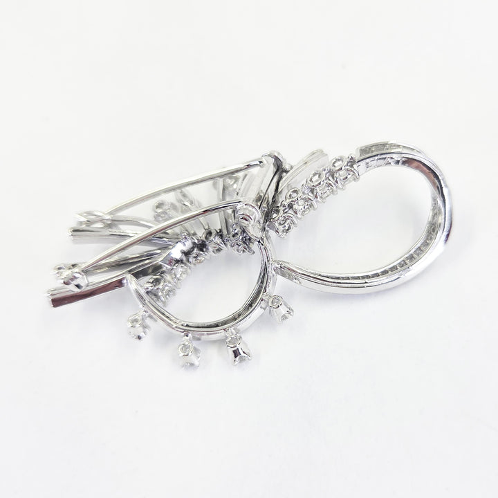 Platinum Abstract Diamond Brooch