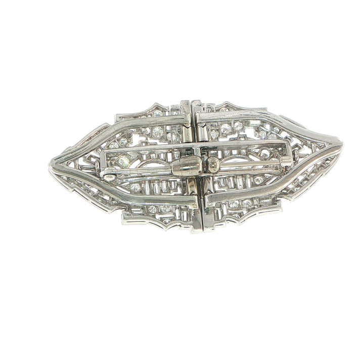 Platinum Diamond Brooch Convertible to Clips