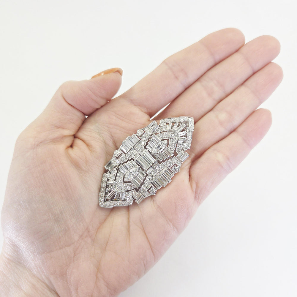 Platinum Diamond Brooch Convertible to Clips