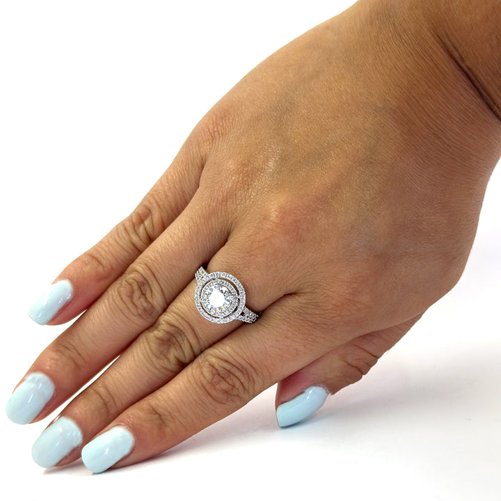 1.10ct Round Brilliant Cut Diamond in Double Halo