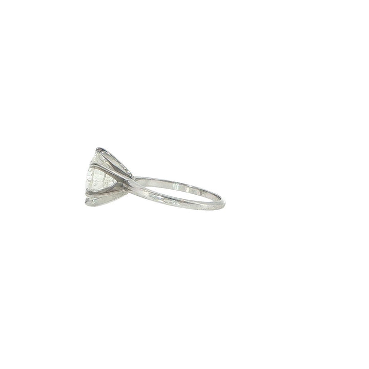 14K White Gold Solitaire 3.25 Carat Round Brilliant Diamond