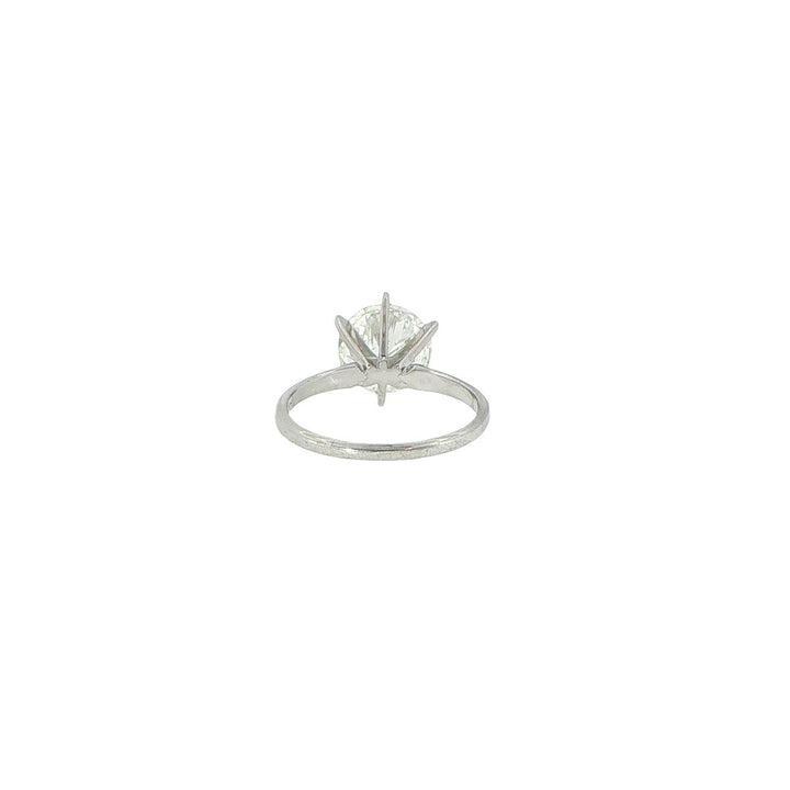 14K White Gold Solitaire 3.25 Carat Round Brilliant Diamond