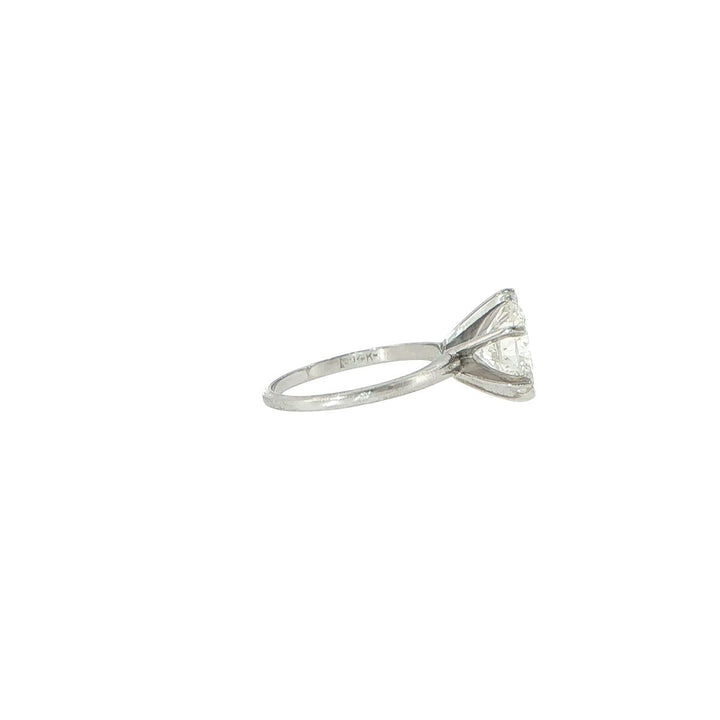 14K White Gold Solitaire 3.25 Carat Round Brilliant Diamond