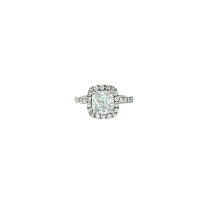 Platinum Handmade Diamond Halo Ring