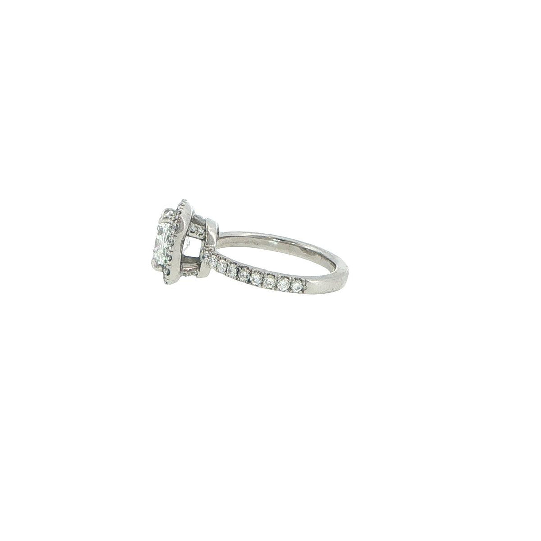 Platinum Handmade Diamond Halo Ring