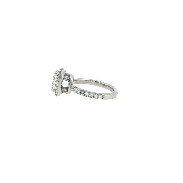Platinum Handmade Diamond Halo Ring