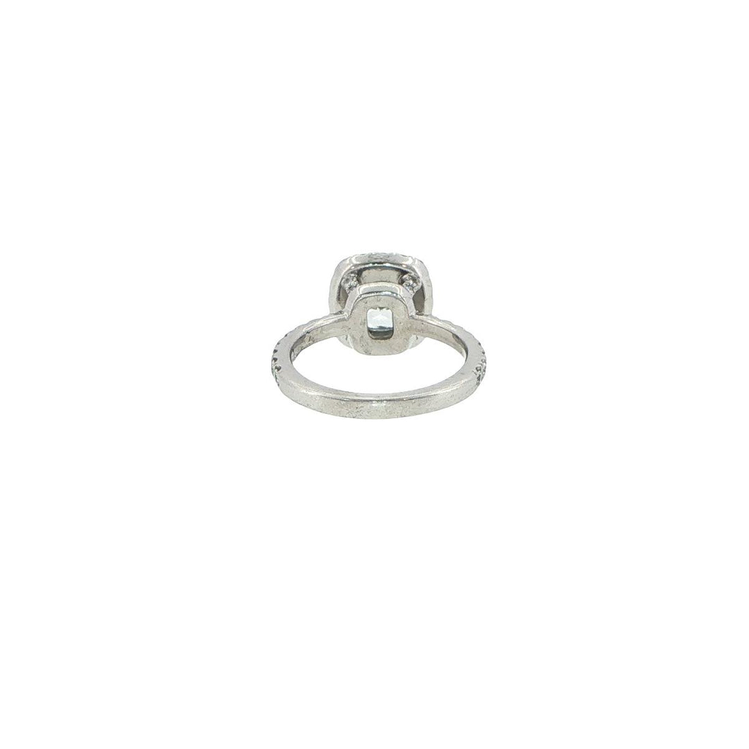 Platinum Handmade Diamond Halo Ring