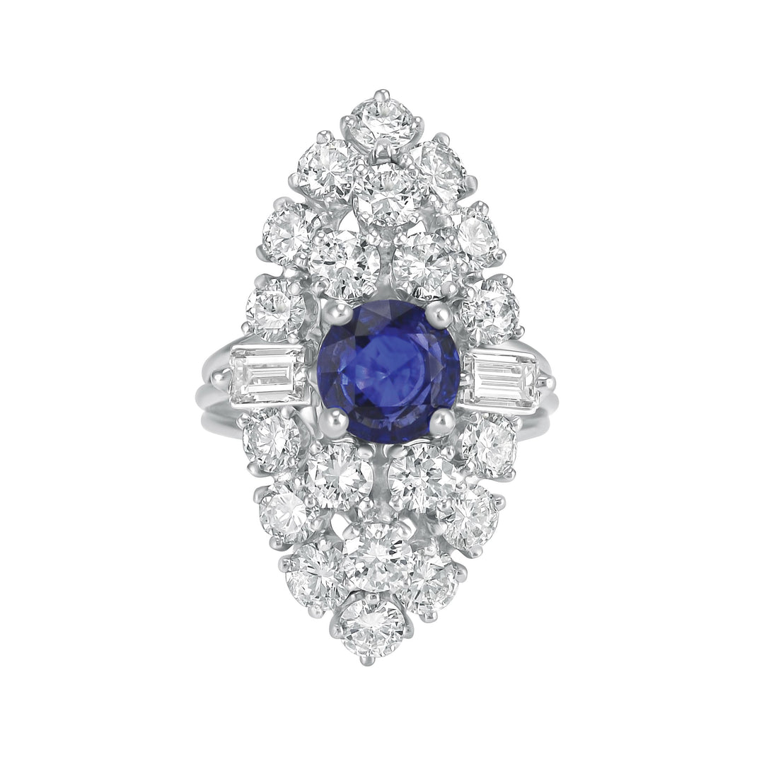 Sapphire and Diamond Vintage Dinner Ring