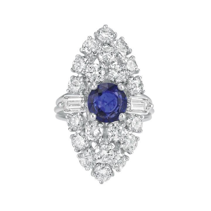 Sapphire and Diamond Vintage Dinner Ring