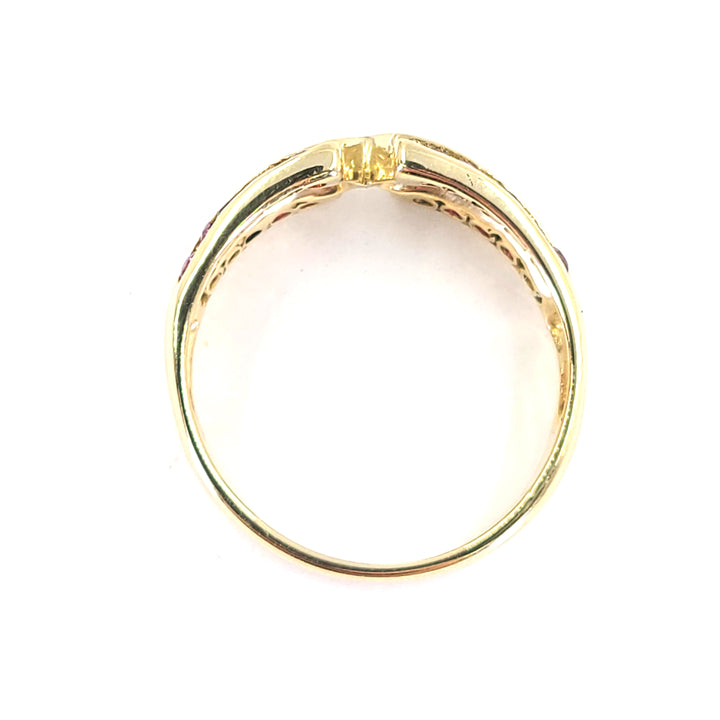 Indented Ruby and Diamond Ring