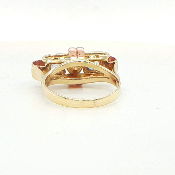 Vintage Pearl and Aquamarine Ring