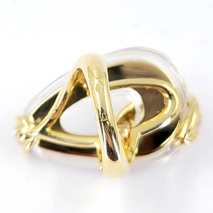 Carved Quartz and Diamond Ring