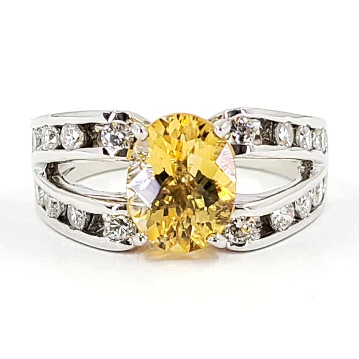 Citrine and Diamond Ring