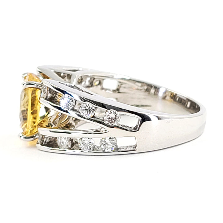 Citrine and Diamond Ring