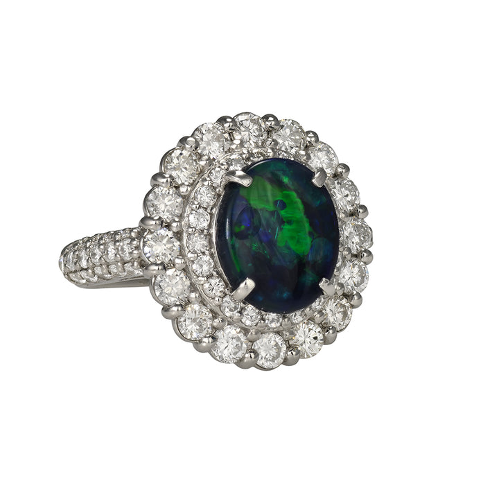 Lightning Ridge Opal and Diamond Ring