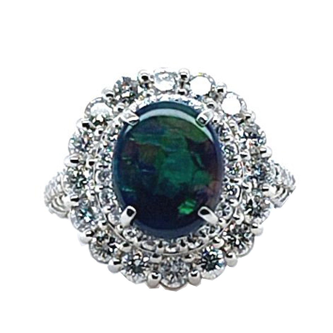 Lightning Ridge Opal and Diamond Ring
