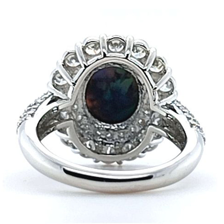 Lightning Ridge Opal and Diamond Ring