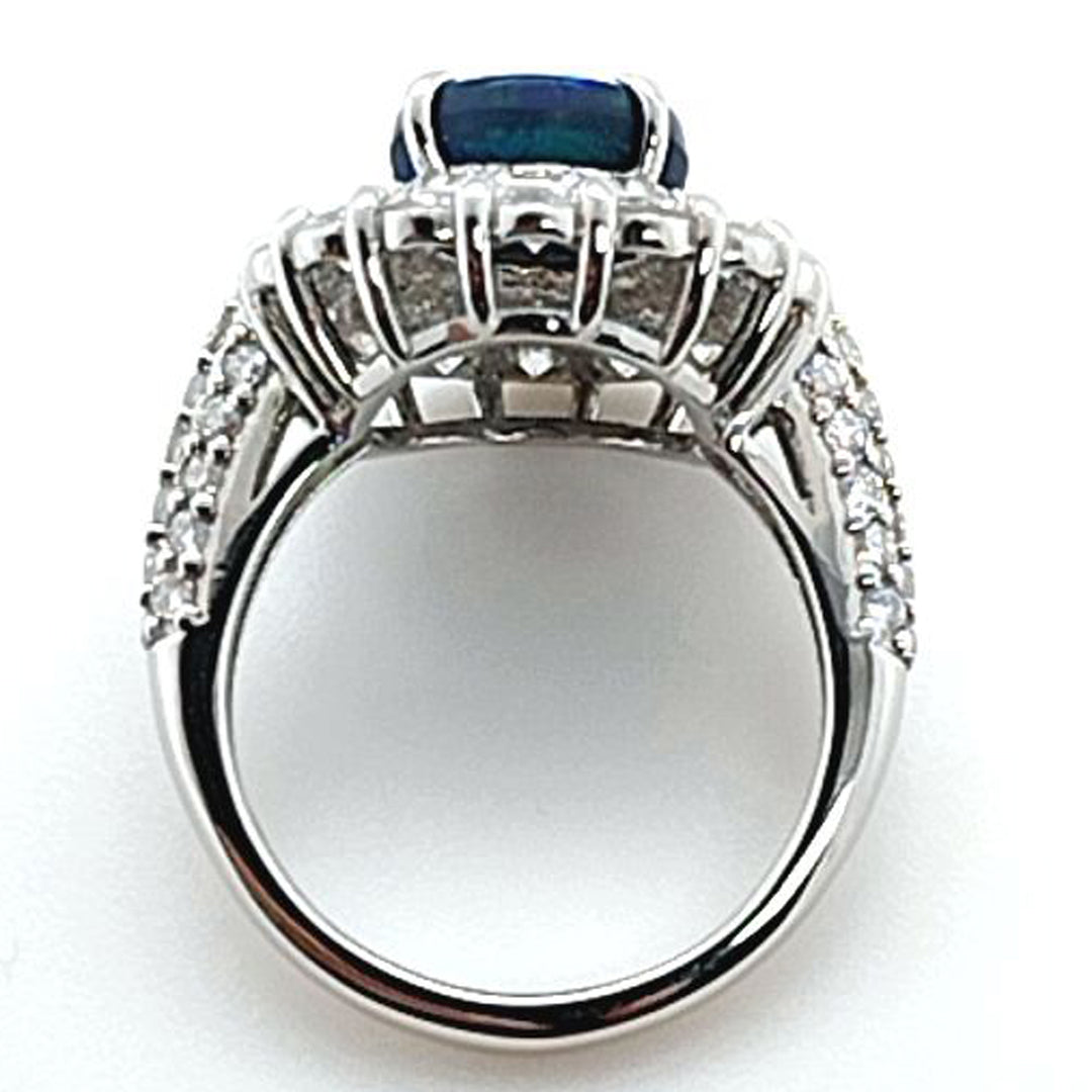 Lightning Ridge Opal and Diamond Ring
