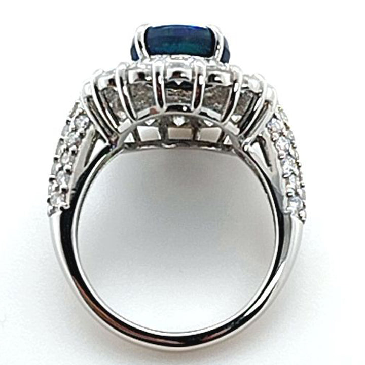 Lightning Ridge Opal and Diamond Ring