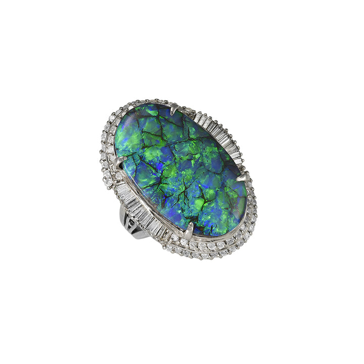 Boulder Opal and Diamond Cocktail Ring