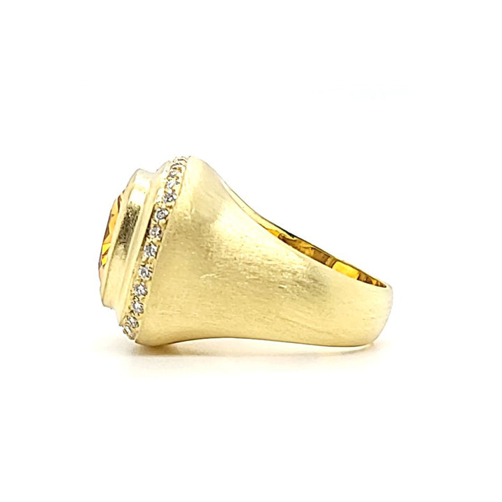 Citrine and Diamond Cocktail ring