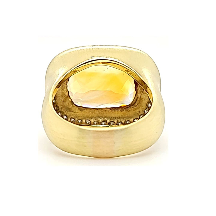 Citrine and Diamond Cocktail ring
