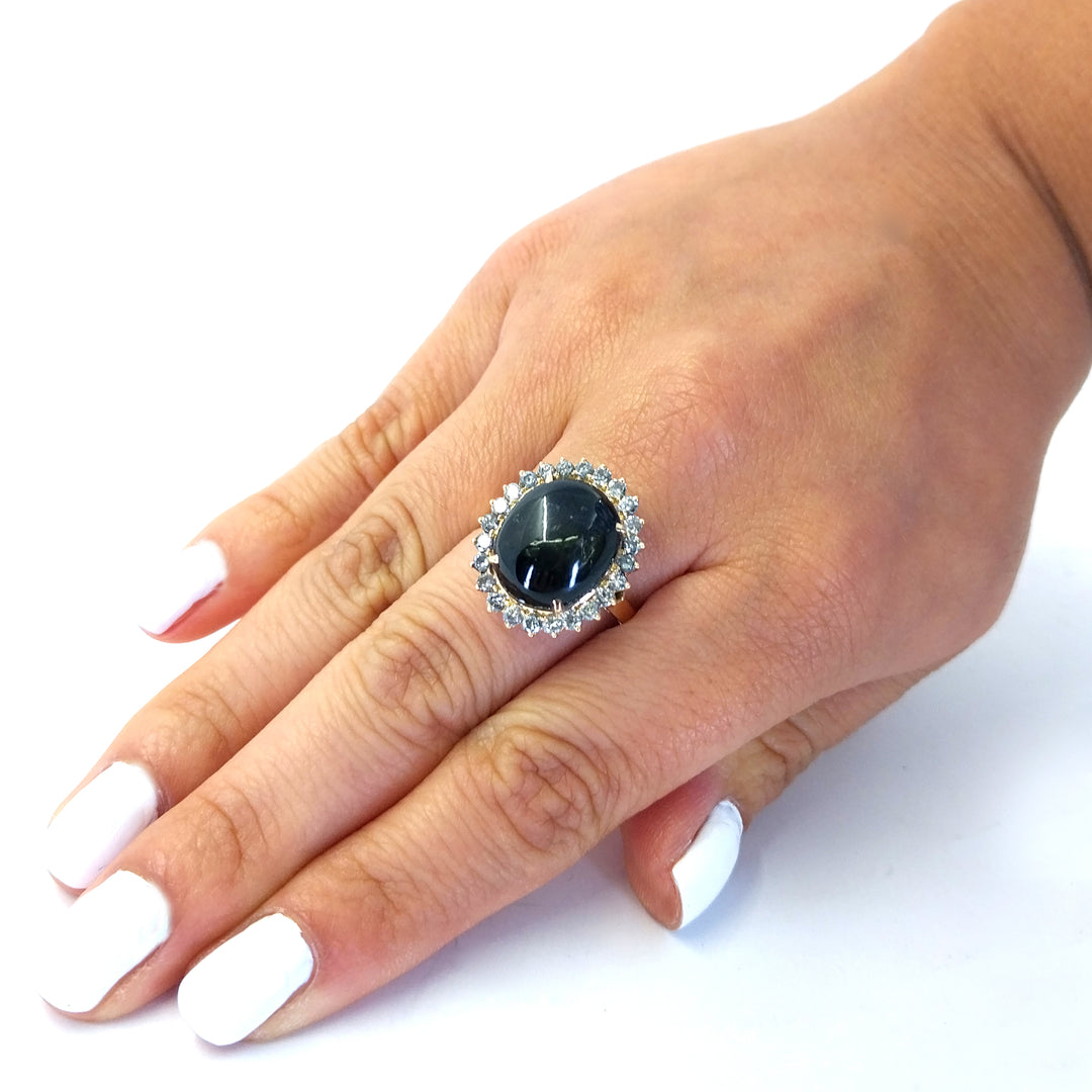 Black Star Sapphire Cocktail Ring
