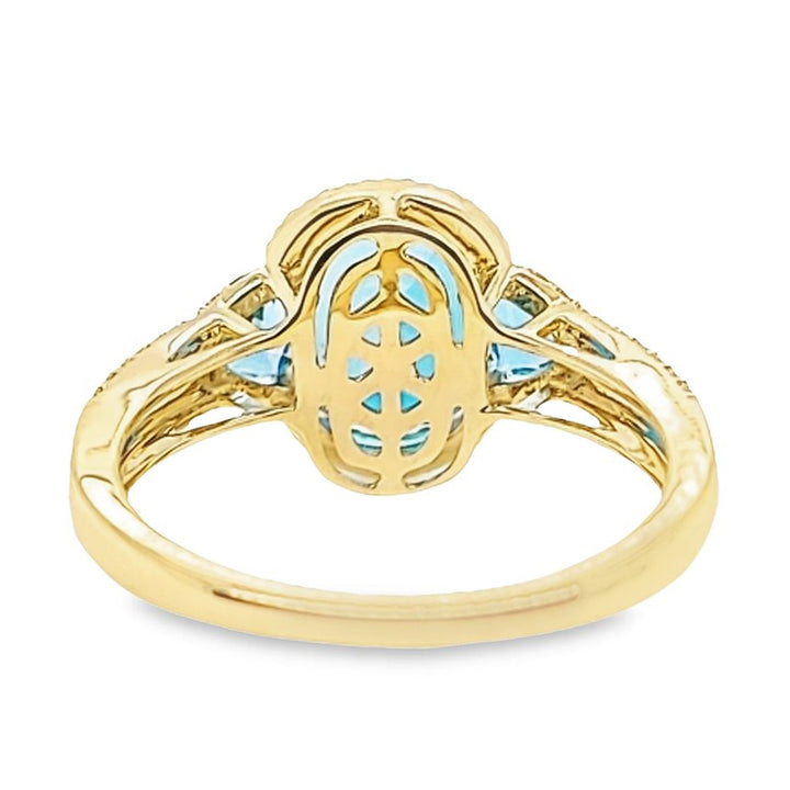 Blue Topaz and Diamond Ring