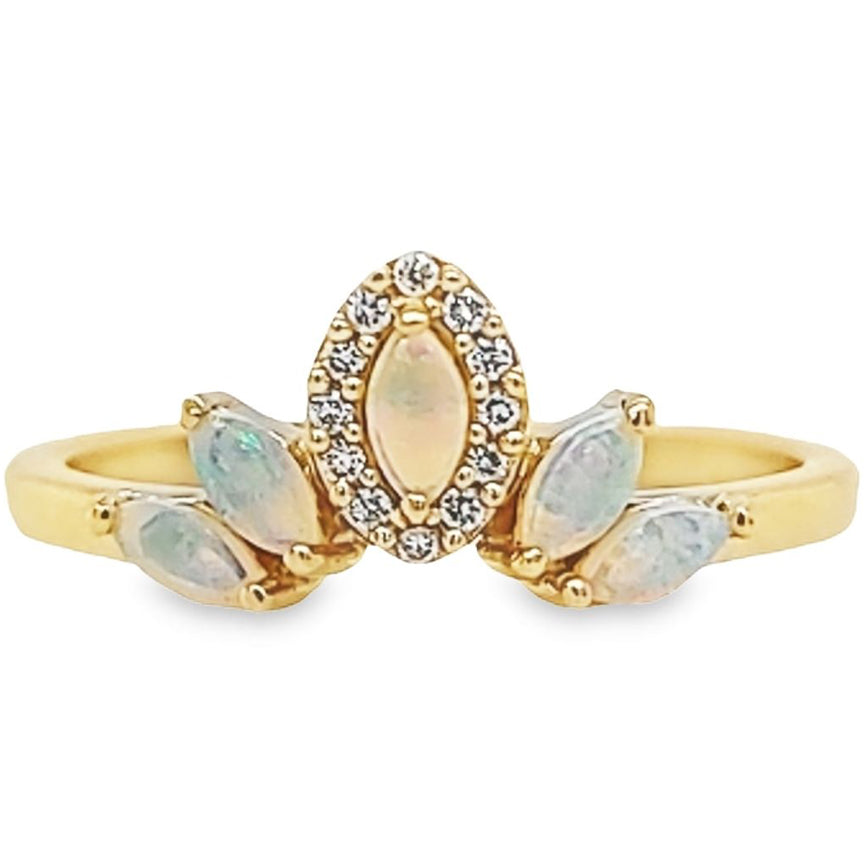 Australian Opal and Diamond Ring