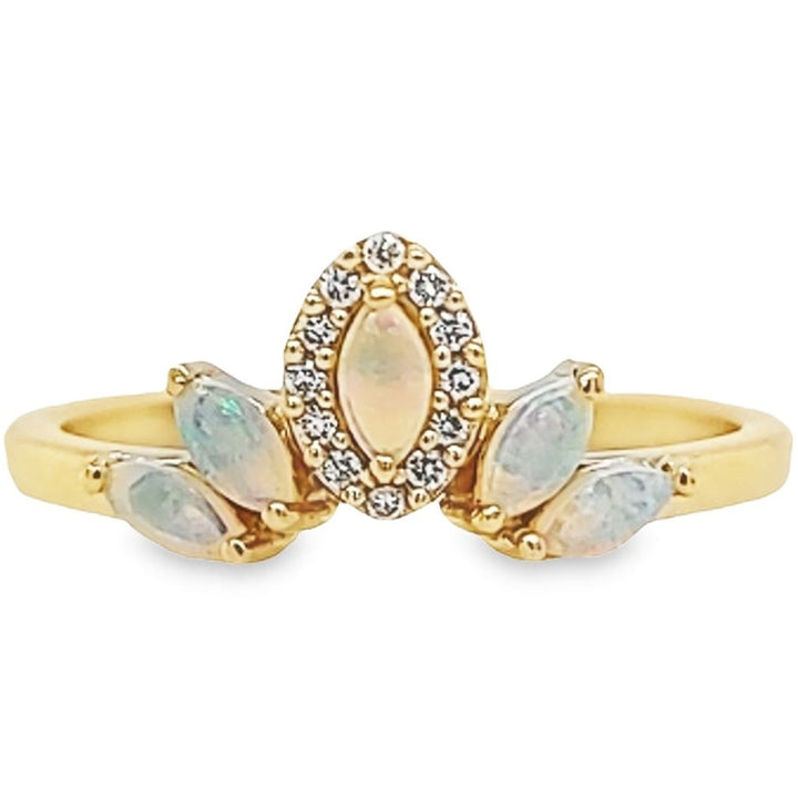 Australian Opal and Diamond Ring