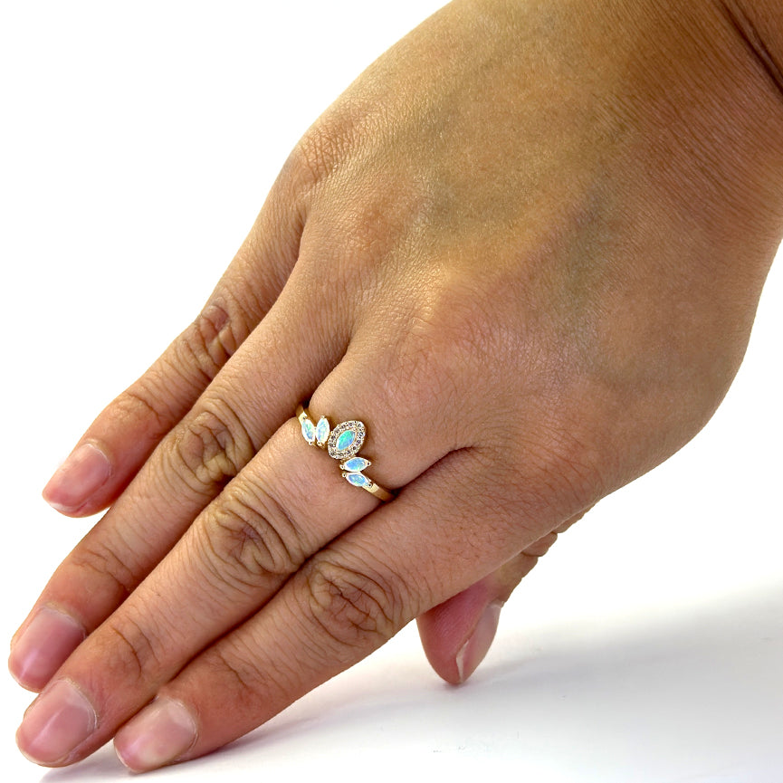Australian Opal and Diamond Ring