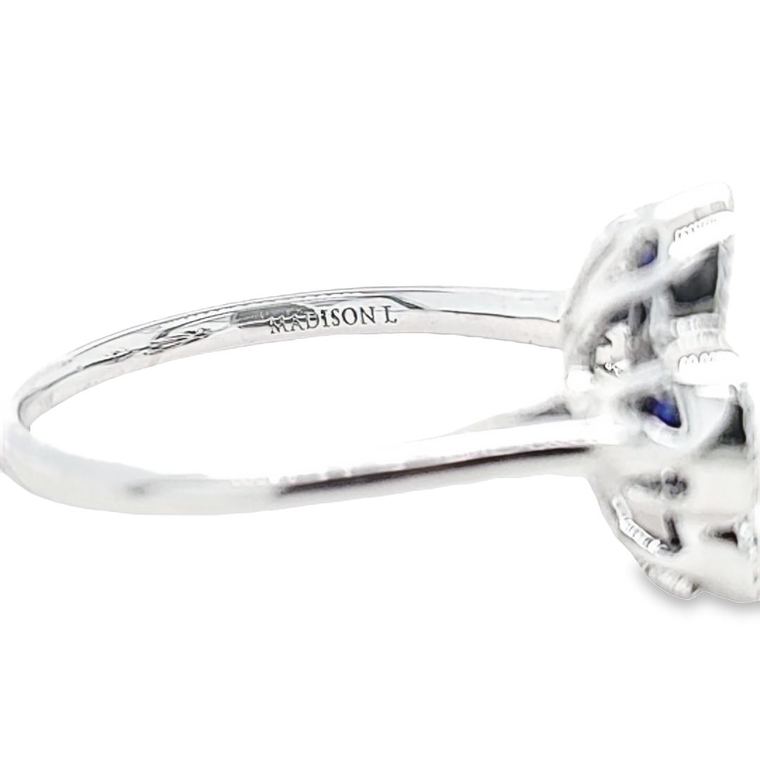 Sapphire and Diamond Flower Ring