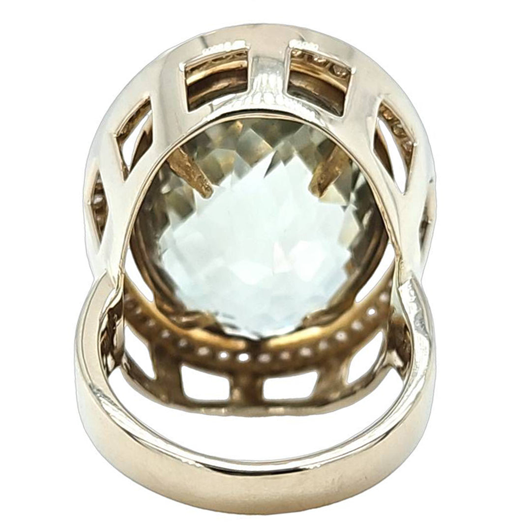 Oval Prasiolite Cocktail Ring