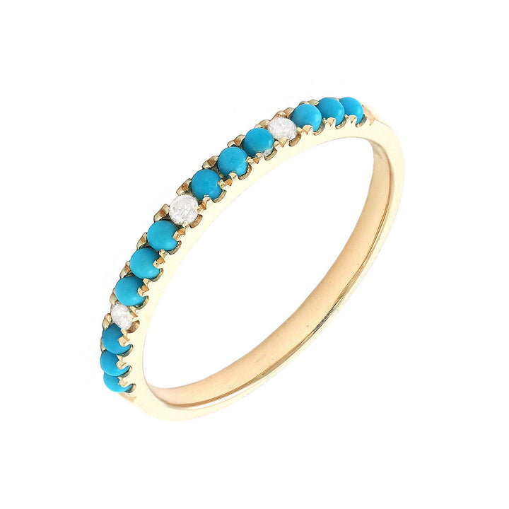 Turquoise and Diamond Stack Band