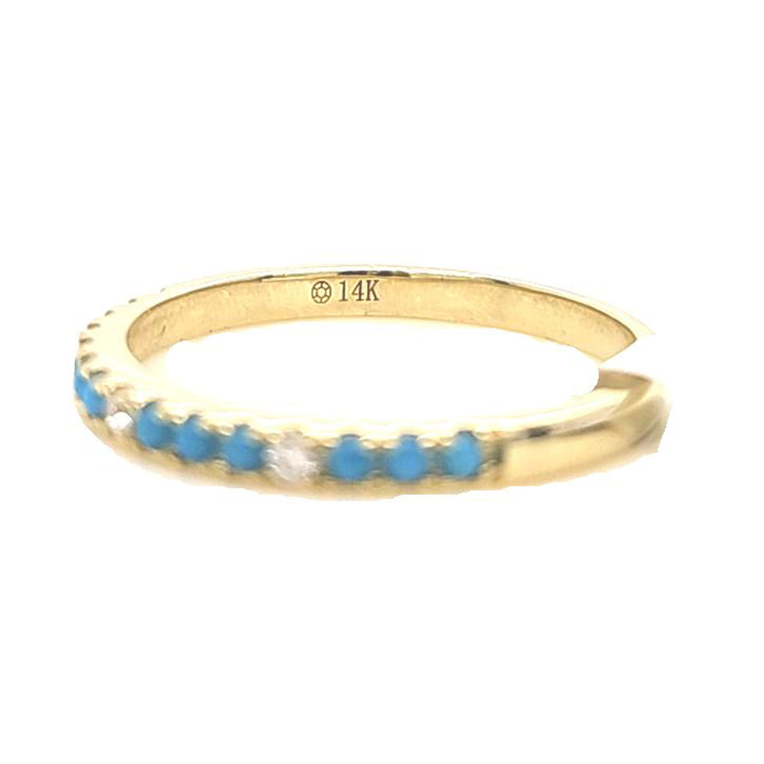 Turquoise and Diamond Stack Band