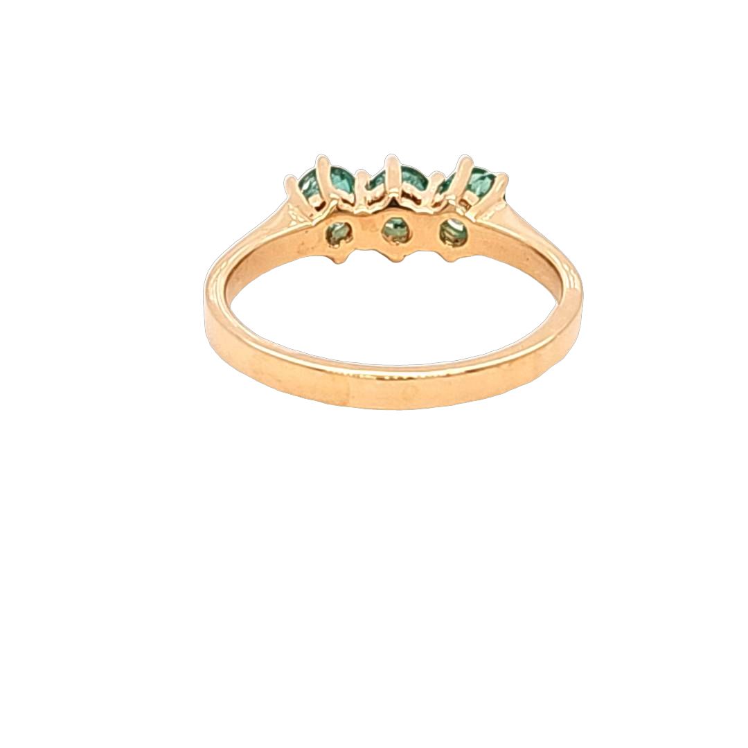Emerald 3 Stone Ring