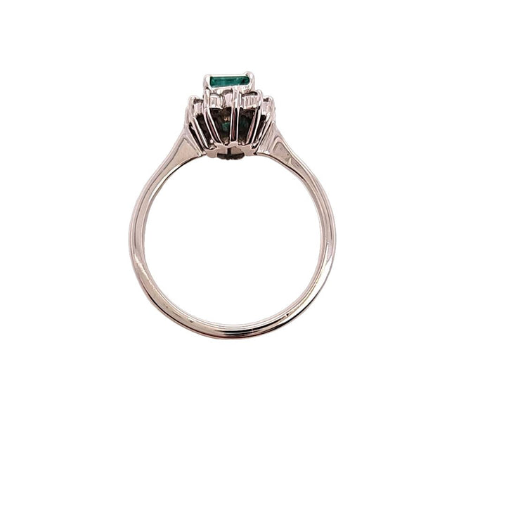 18K Emerald Halo Ring