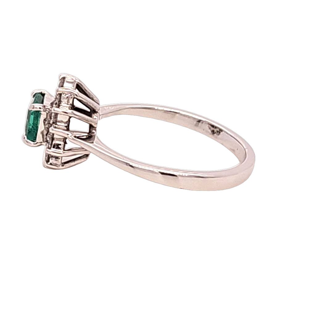 18K Emerald Halo Ring